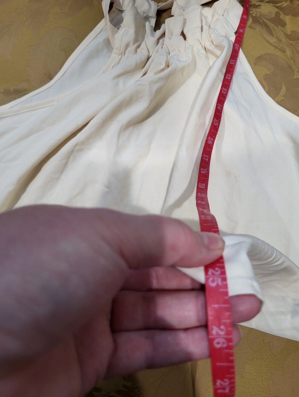 Shein Cream Ruffle Halter Tie Neck Tank Top - Picture 5 of 5